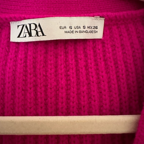 Zara Fuschia chunky knit cardigan - Picture 2 of 4
